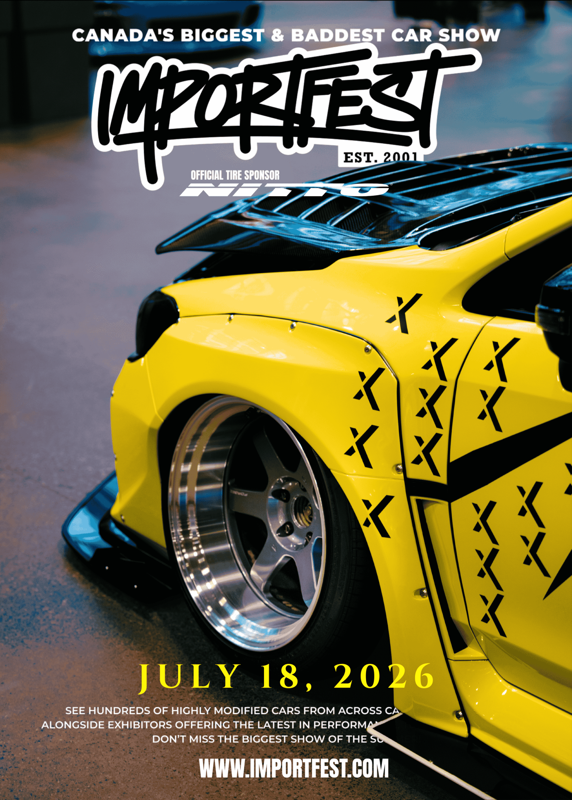 Modified cars on display at ImportFest in Toronto, Canada