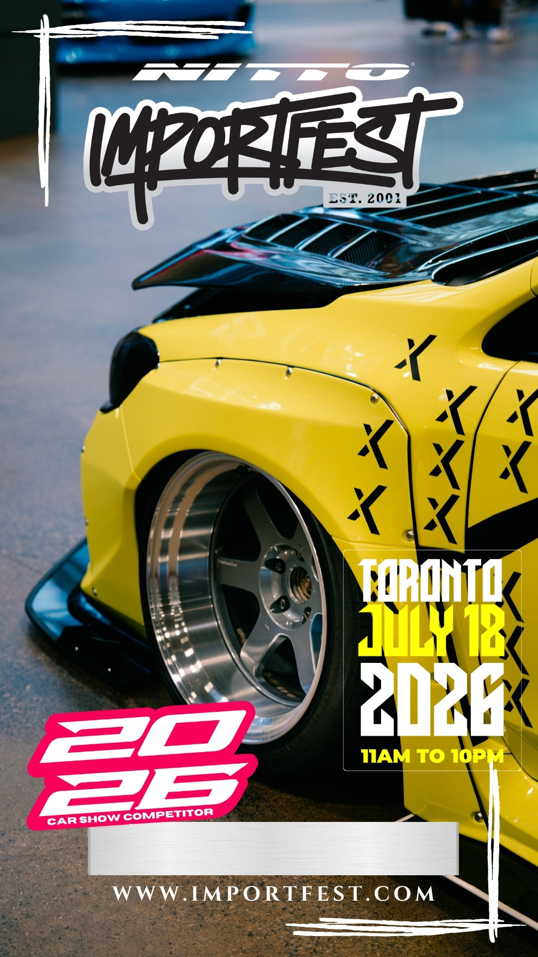 Modified cars on display at ImportFest in Toronto, Canada